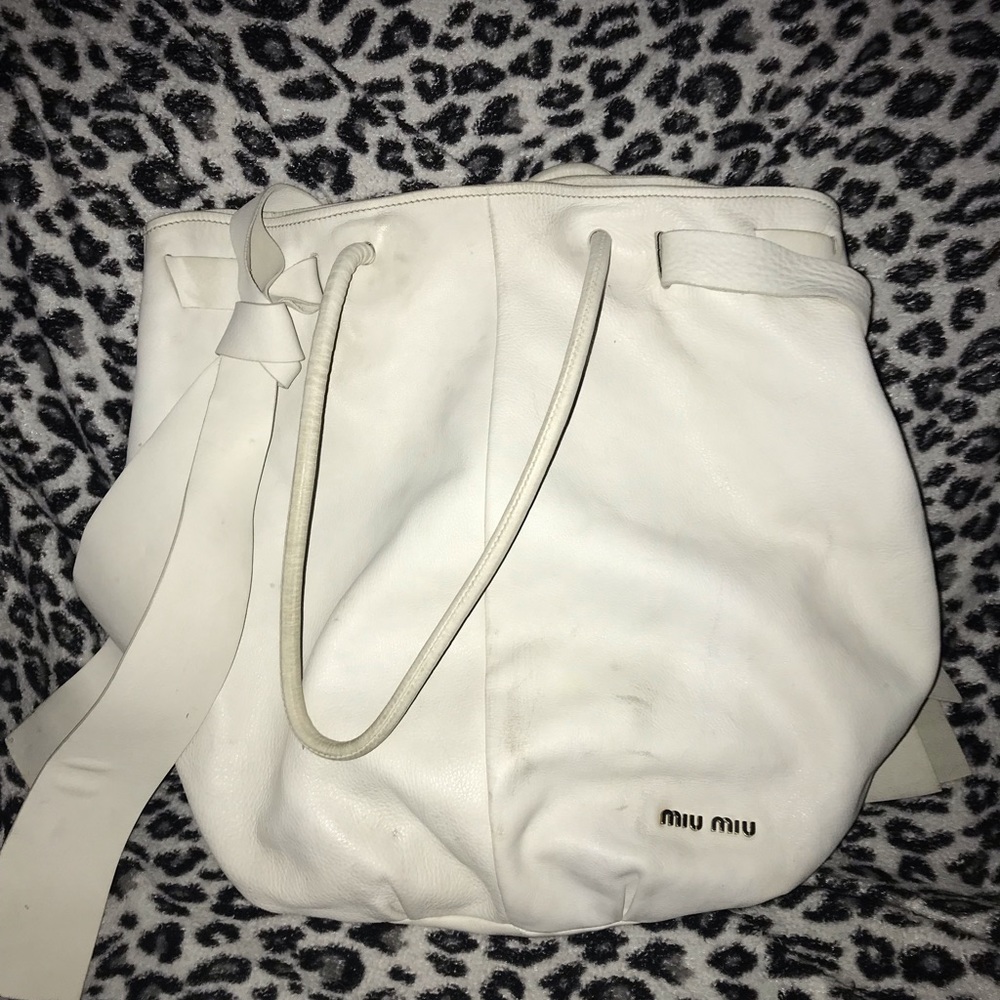 Miu Miu white hobo bag